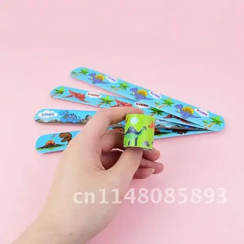 

10pcs Jungle Animal Safari Dinosaur Party Clap Circle Bracelet Kids Birthday Gift Toys Jurassic World Birthday Party Decoration