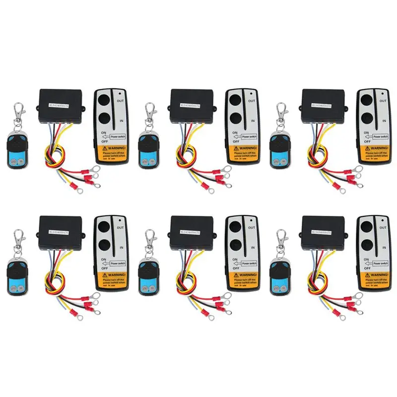A03Z-6X 12V 12Volt 50Ft Winch Wireless Remote Control Set For Truck Jeep ATV Warn Ramsey