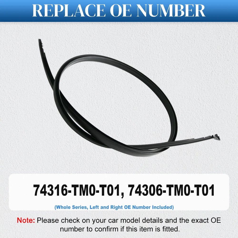 Roof Molding Drip Weatherstrip For Honda City 2009 2010 2011 2012 2013 2014 74316-TM0-T01 74306-TM0-T01
