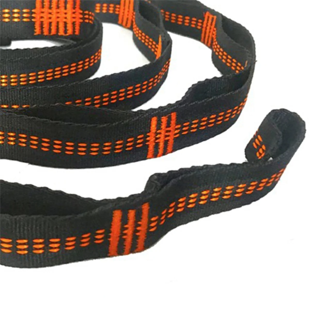 N18R 3X Outdoor Hammock Tree Straps Tree Tie Rope High Load-Bearing Nylon Webbing Rock Climbing Flat Belt Cover Orange