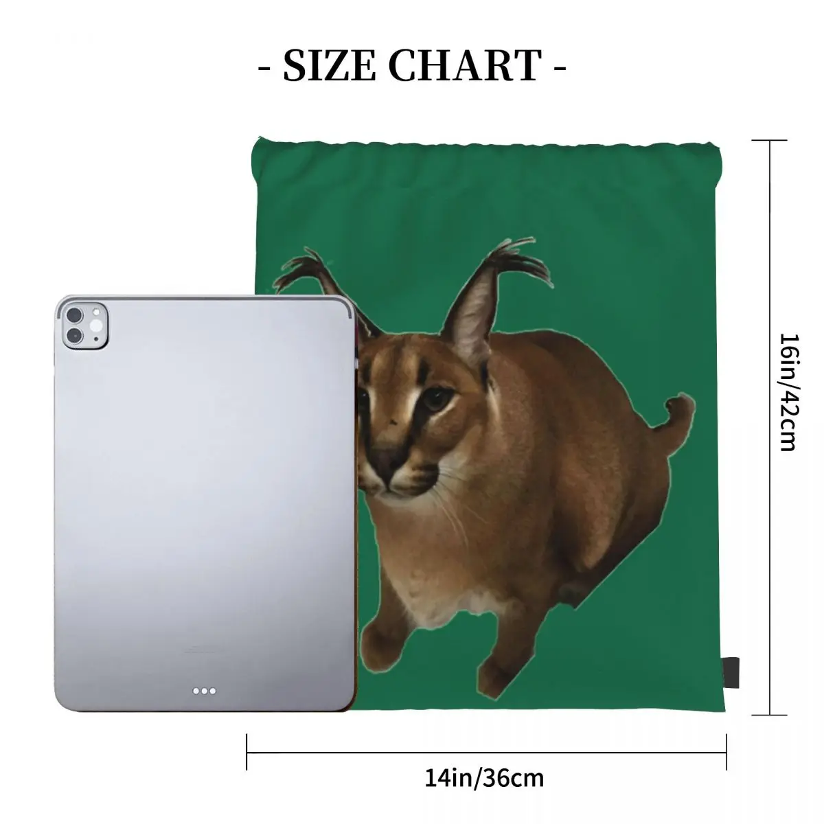 Big Floppa Animal Cat Backpacks Portable Drawstring Bags Drawstring Bundle Pocket Sports Bag Book Bags For Man Woman Students