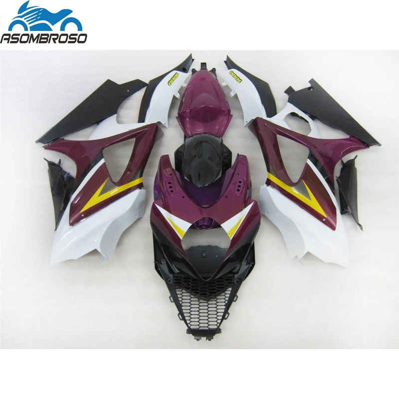 New selling bodywork Fairing kit for SUZUKI GSXR 1000 2007 2008 white purple black plastic racing gsxr1000 fairings FM46