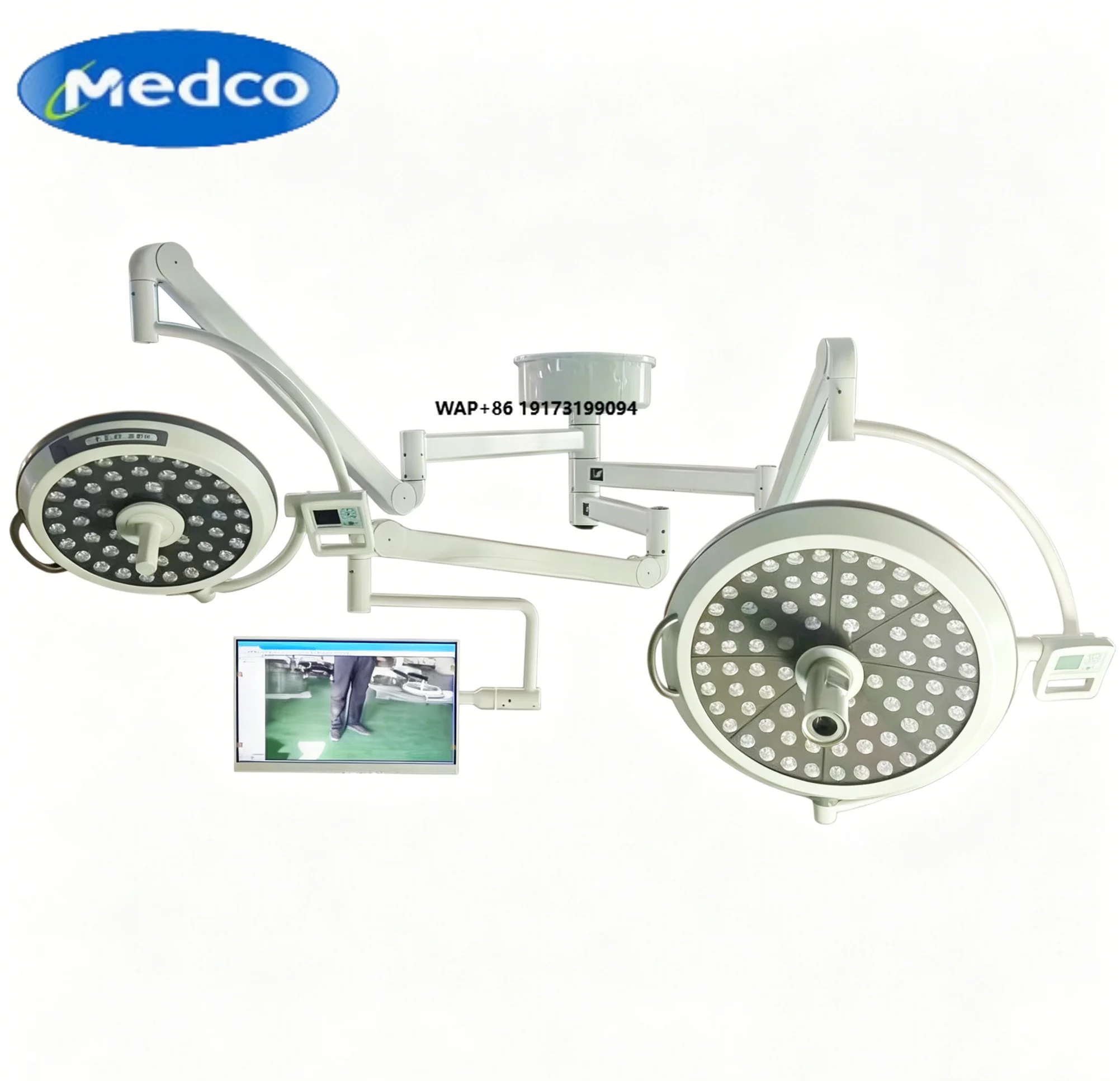 Medco High Quality Metal Double Head LED Electric Shadowless Surgical Light, Medical Ceiling Surgical Light