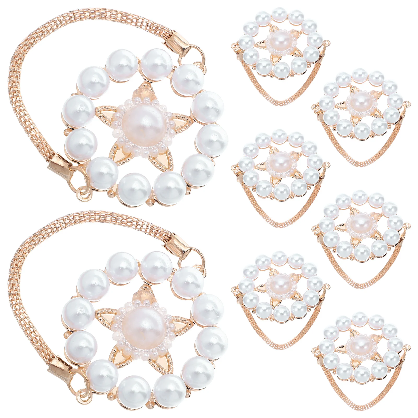 

8Pcs Pearl Star Napkin Rings Alloy Chic Napkin Holder Wedding Dinner Party Table Setting Decor Pearl Decorations