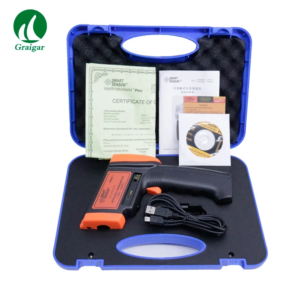 

Smart Sensor Non-contact Industrial AR882+ Temperature Range -18C~1650C