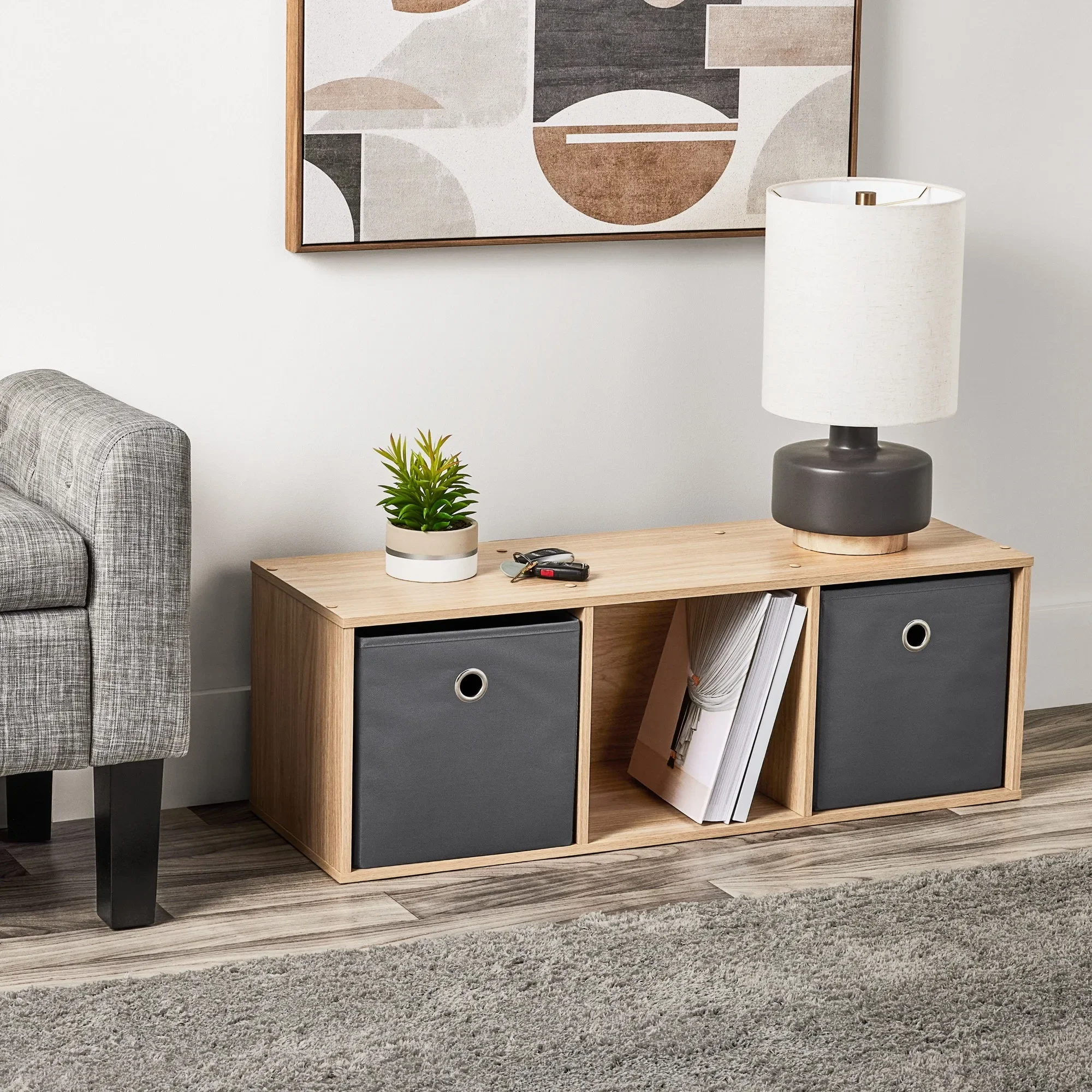 منظم تخزين 3 مكعبات، وحدة رف معيارية للخزانة والمكتب والمنزل