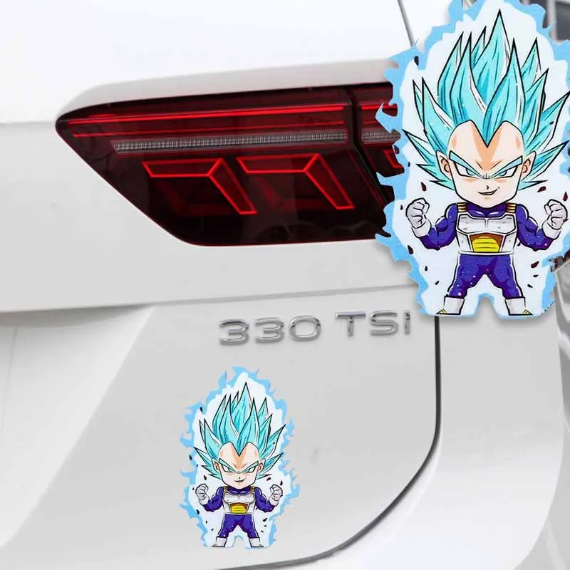 Pegatina de Anime de Dragon Ball para niños, decoración de coche de transformación de Super Saiyan, Son Goku, Vegeta IV, grafiti, juguete, regalo de cumpleaños