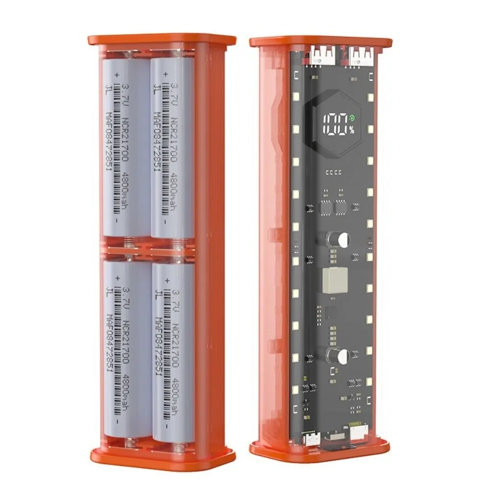 4X21700 Support DIY Power Bank Case LED Display Screen PD20W Fast Charging 21700 Battery Case Battery Capacity Option