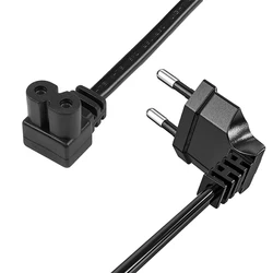 IEC C7 Figure 8 Power Cable Euro EU European 90 Degree Angle 2 Prong AC Power Supply Cord for Samsung Philips Sony LED TV Laptop