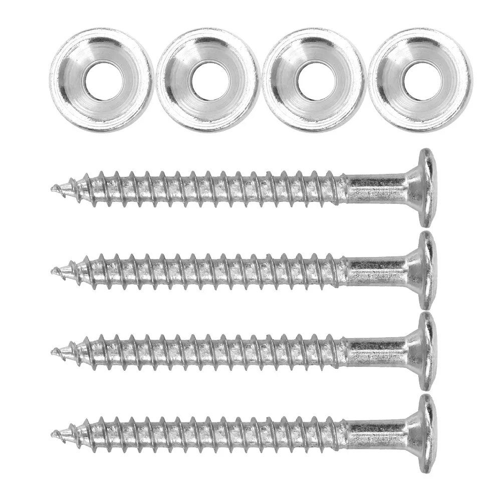 4pcs Metal ​Guitar Neck Joint Bushing Set​ Silver/Black/Gold ​With Screw​ ​Guitar Neck Joint Ferrules​