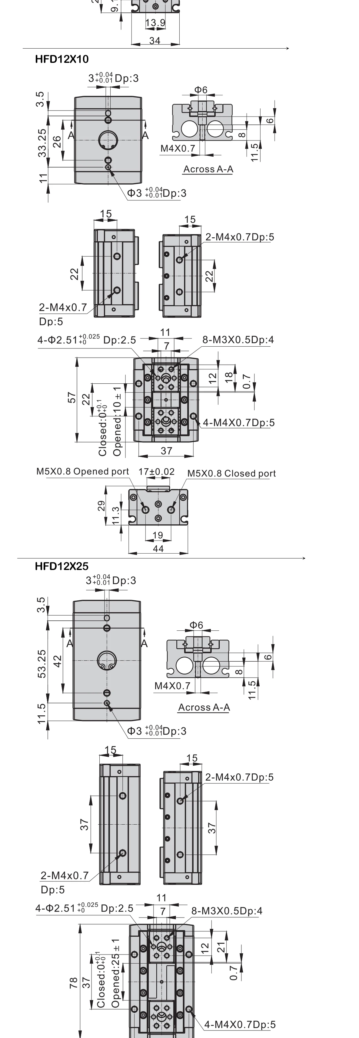 Hochwertige HFD8X8/8X15/8X30/12X10/12X25/12X50/16X30/16X60 Luftklemm-Führungsschiene Schiebetisch-Klemmvorrichtung Fingerzylinder – Detail 10