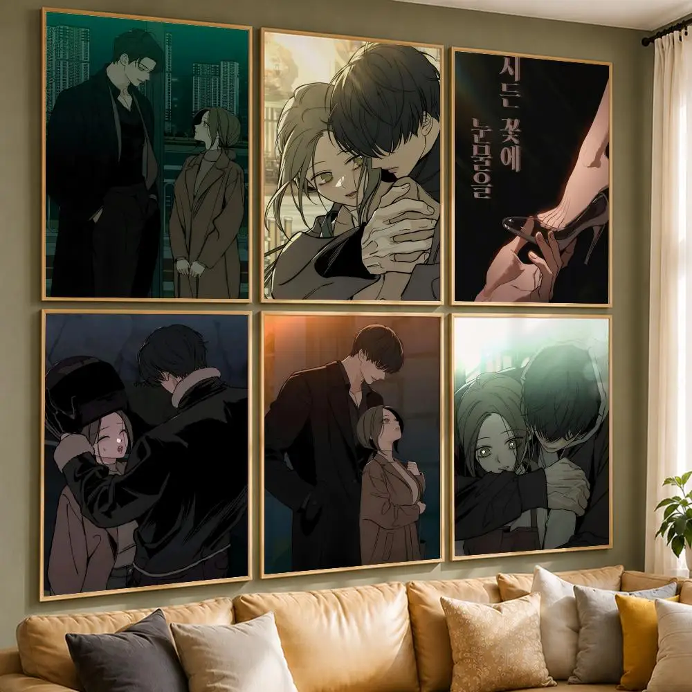 Popular Manhwa T-Tears on a Withered FlowerS Poster Vintage Retro Anime Poster Stickers Peel and Stick Wall Art Home Decor
