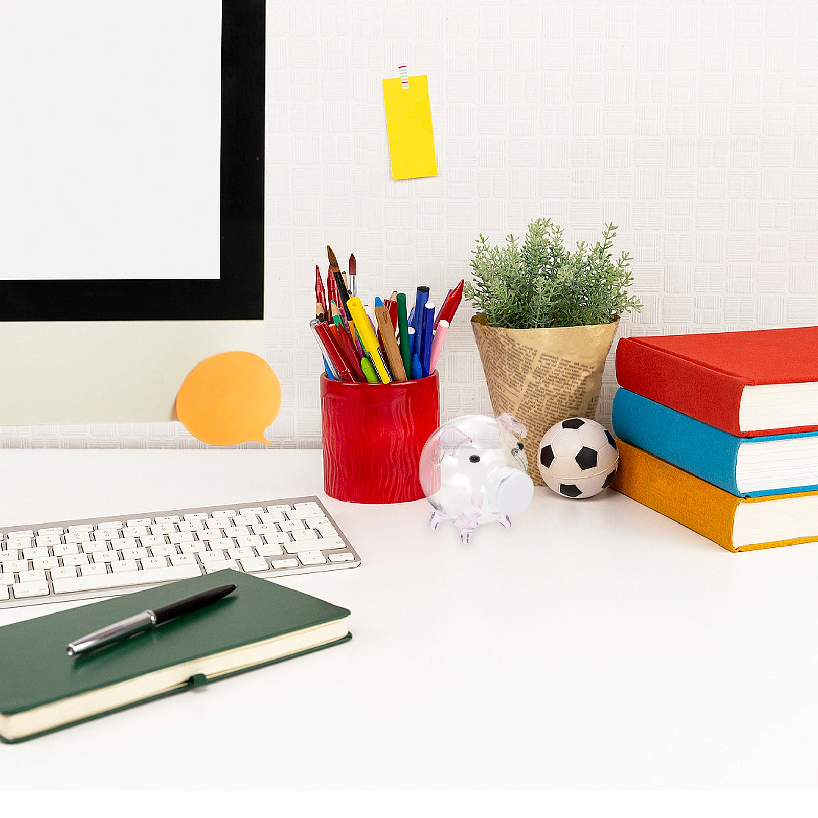 

Cute Transparent Piggy Bank Glass Clear Pig Shape Coin Box Desktop Saving Pot Pig Money Box Decorative Gift