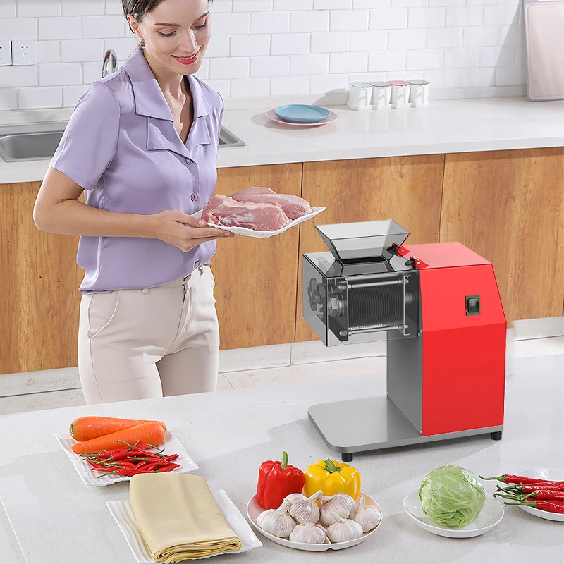 250 كجم/ساعة آلة تقطيع اللحوم الكهربائية التجارية طاحونة قطاعة الخضراوات آلة أجاد 850 واط المنزل التلقائي أداة تقطيع الطعام التقطيع