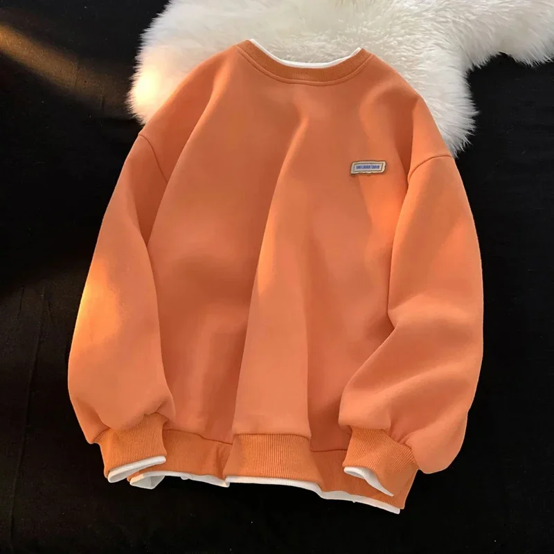 Fashion Loose Long Sleeve Pullovers Women Spring Korean 3XL Solid Color BF Sweatshirts Casual Lazy Wind Top New