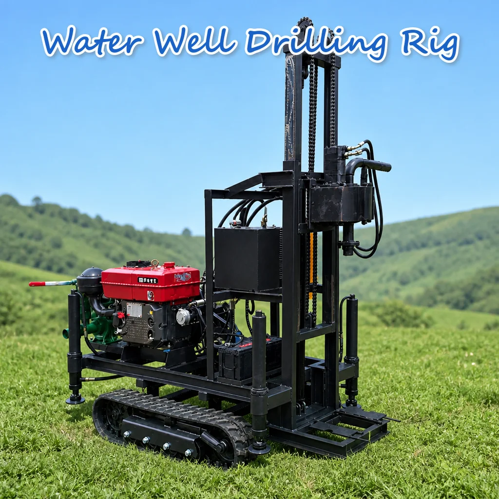 Customized Tracked Undercarriage Diesel Motor Driven Fully Hydraulic Well Drilling Rig 22 to 35HP Mobile Strong Output