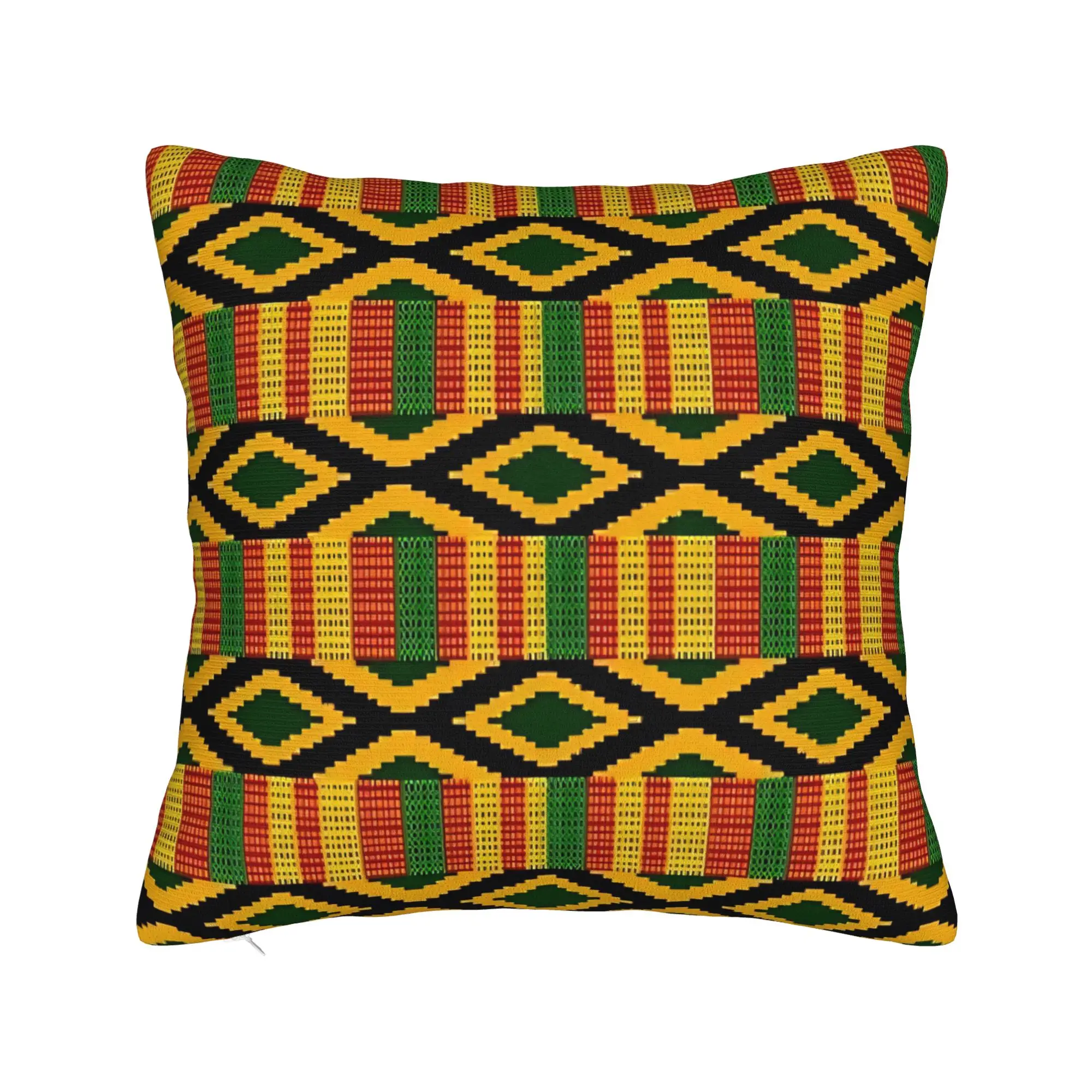 African Pattern Authentic Kente Cloth  Pillow Case  Soft Pillow Cover For Sofa Bedroom Home Decor Cute Funny Pillowcases