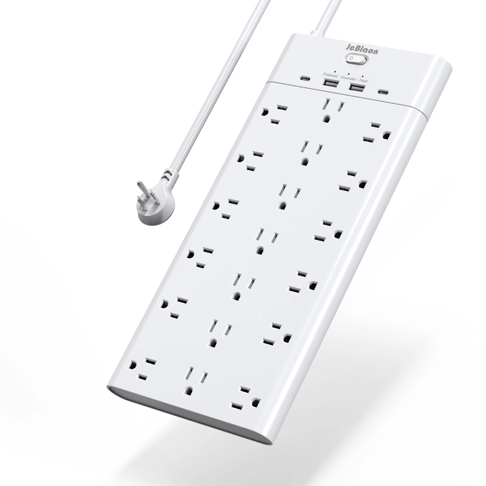 Power Strip US Plug 19 AC Outlets Electrical Socket 4 USB Ports 2 Type-C 5ft Extension Cable Multiprise Network Filter 1875W