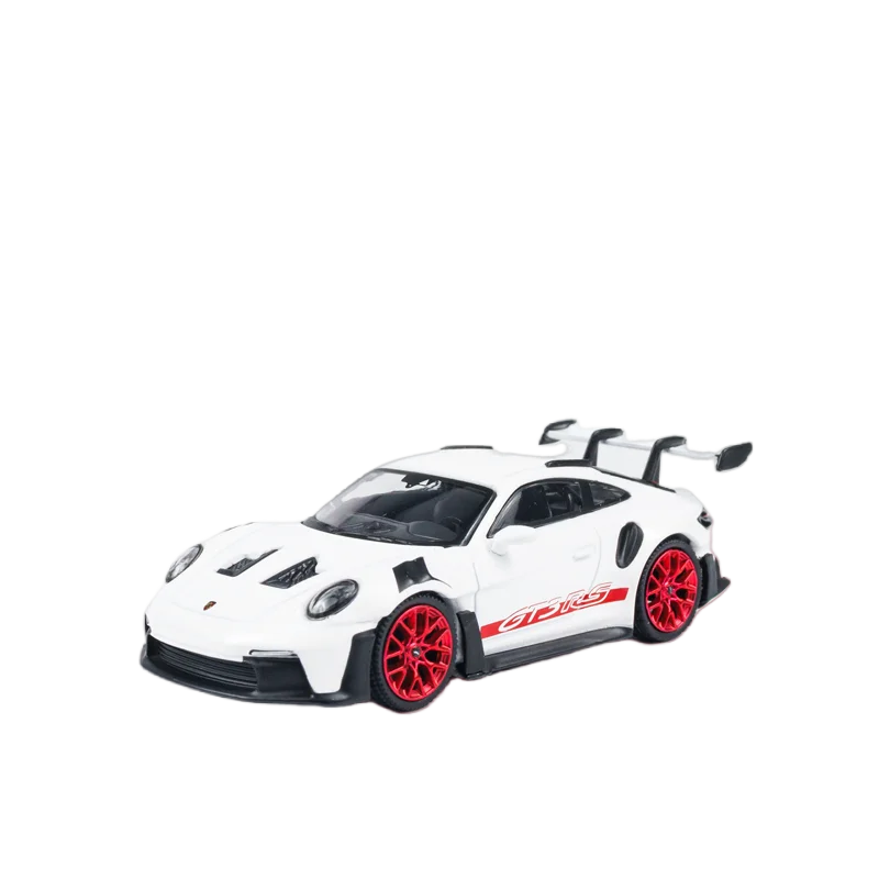 MINI GT 1:64 Porsche 911 992 GT3 RS White DAKAR car model GT3R alloy press shaft miniature simulation car model,adult decoration