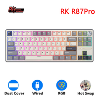 RK Royal Kludge RK R87Pro Gasket Wired Gamer Keyboard Hot-swappable 88 Keys Mechanical Keyboard 88% RGB Backlit With PBT Keycaps