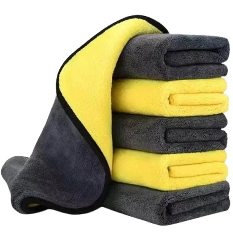 

6 шт., 800 гSM, полотенце высокой плотности для чистки автомобиля, двухстороннее утолщение, полировка, вощеная ткань, чистые полотенца для детализации автомобиля