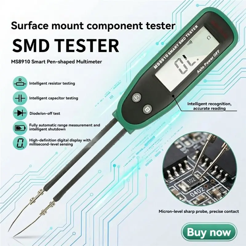 PZHI-Smart Digital SMD Handheld Resistance Capacitance Tester SMD Tester MS8910 With 3000 Count LCD Display