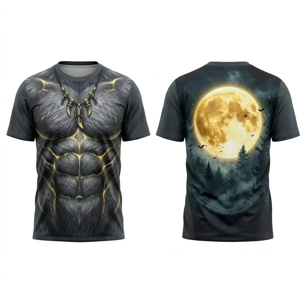 Unisex Halloween Horror 3D Print T‑Shirt Men Women Fake Open Shirt Short‑Sleeve Tops Spooky Gothic Cosplay Party Novelty Tees
