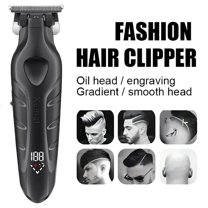 Kemei Men Professional Hair/Beard Trimmer Zero Gapped Hair Clippers for Barber Hair salon specific electric push shear km-2269