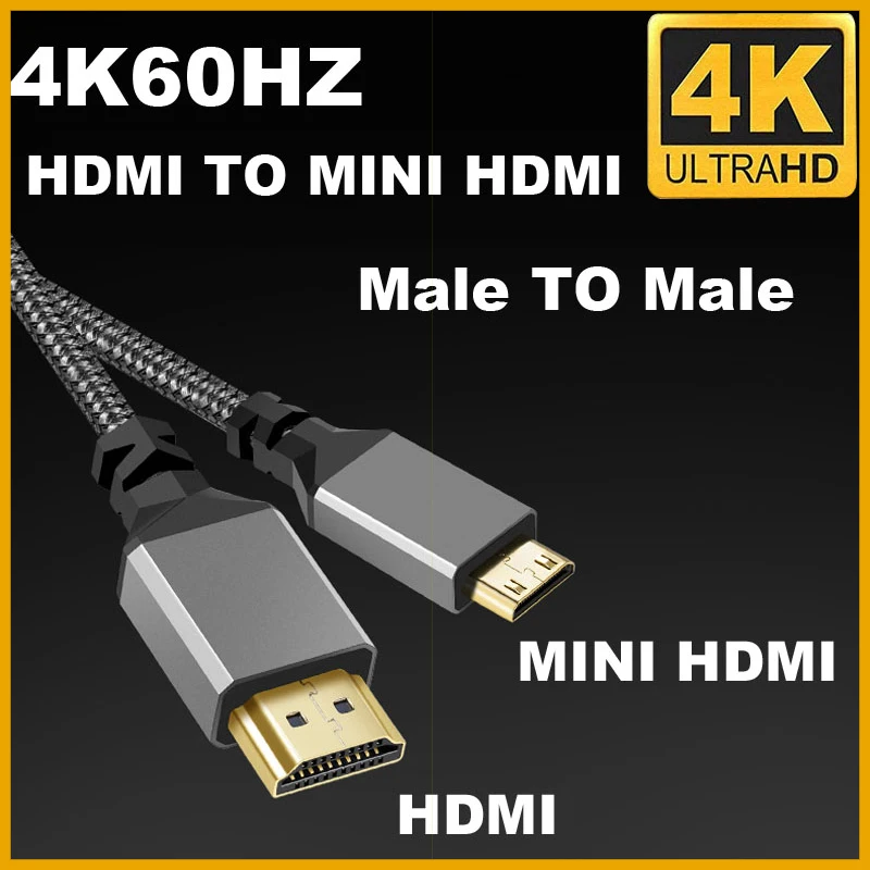10M/33FT MINIHDMI Mini HDMI To HDMI-Compatible V2.0 Cable 4K/60HZ 1080P 3D For Projector Tablet Camcorder Camera Display Cable