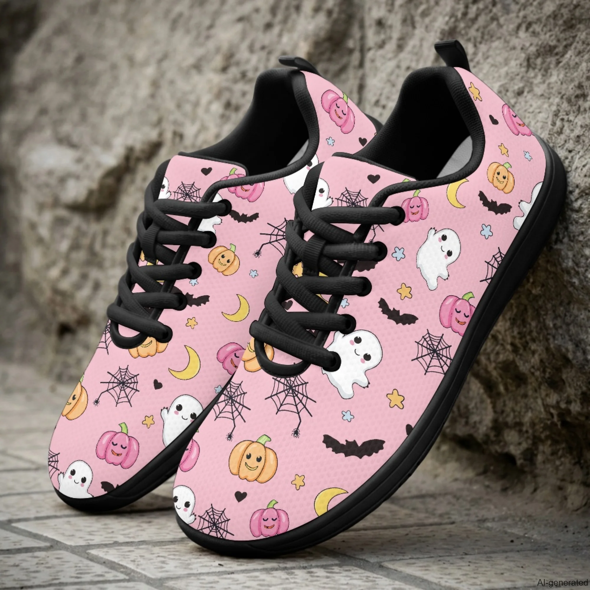 XIXIRIMIDO Strappy Wide-toed Shoes Mens Walking Shoes Casual Shoes Ghost Print Women's Fashion Snakers Breathable Mesh 36-46