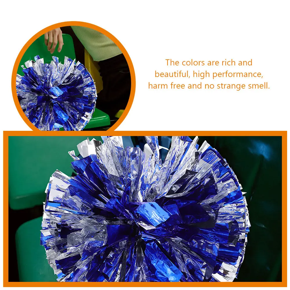 6Pcs Mixed Color Pom Poms Premium Material Cheerleading Dance Props for School Sports Events Bright Fade Resistant Portable