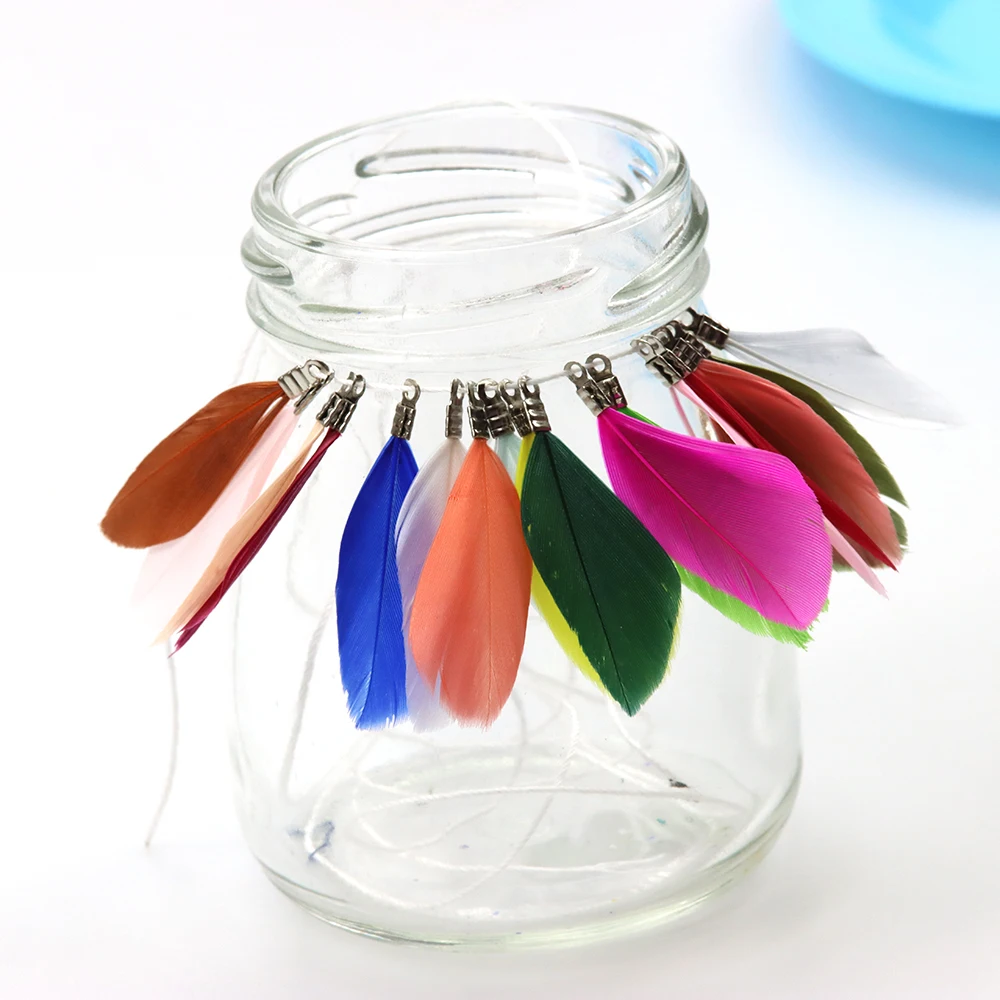 35mm 12Pcs/Lot Natural Feather Tassel  DIY Bracelet Necklace Jewelry Accessories Pendants