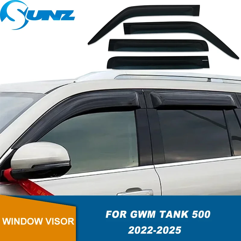

Дефлектор бокового окна для GWM Wey Tank 500 2022 2023 2024 2025 Козырек от солнца и дождя, защита от атмосферных воздействий, ветрозащитный дефлектор