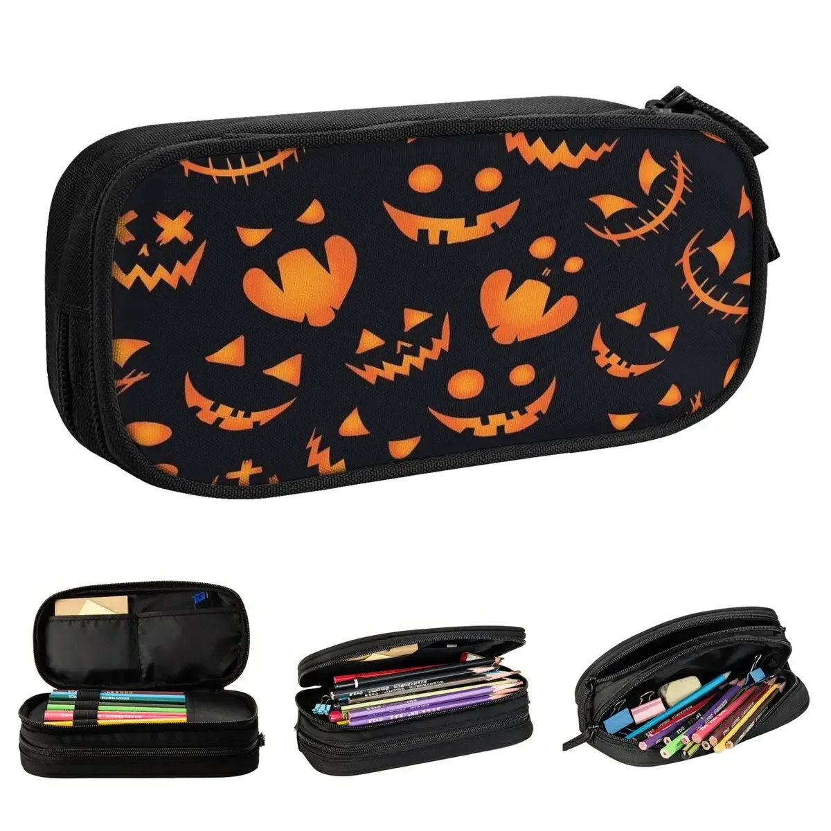 

Halloween Scary Pumpkin Spooky Pencil Cases Pen Holder Bag Student Big Capacity Students School Cosmetic Pencilcases