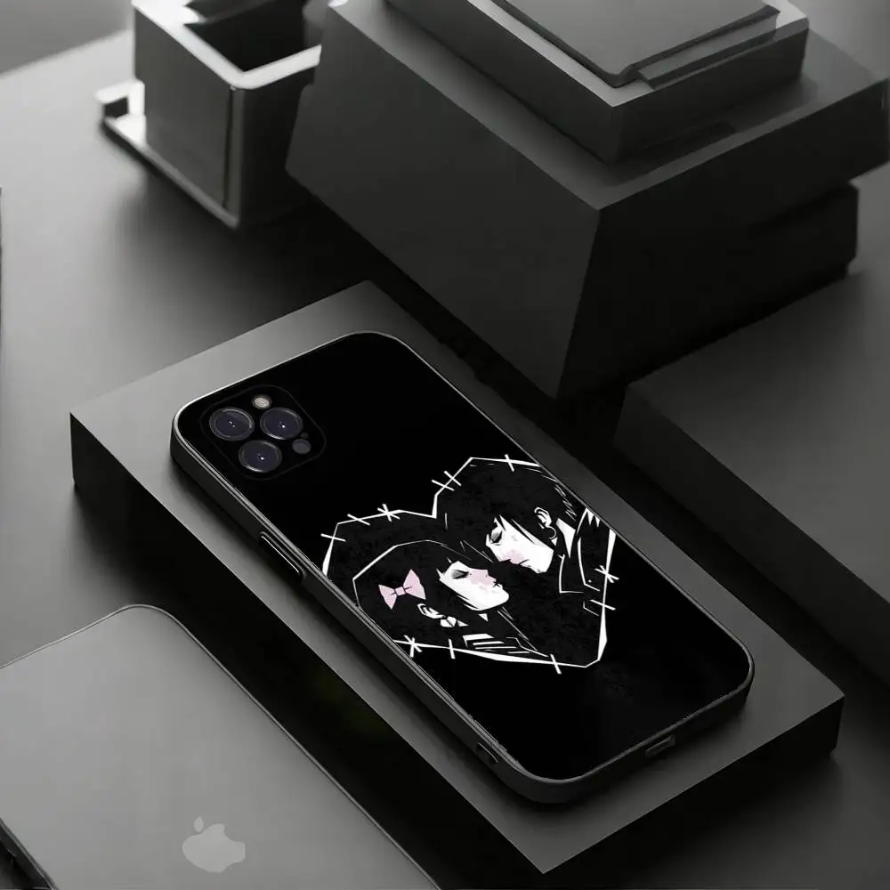 Love Black and Cute Emo Phone Cases For iPhone 17 16 15 14 13 12 11 Pro Max Plus Luxury Camera Protection Plastic - view 2