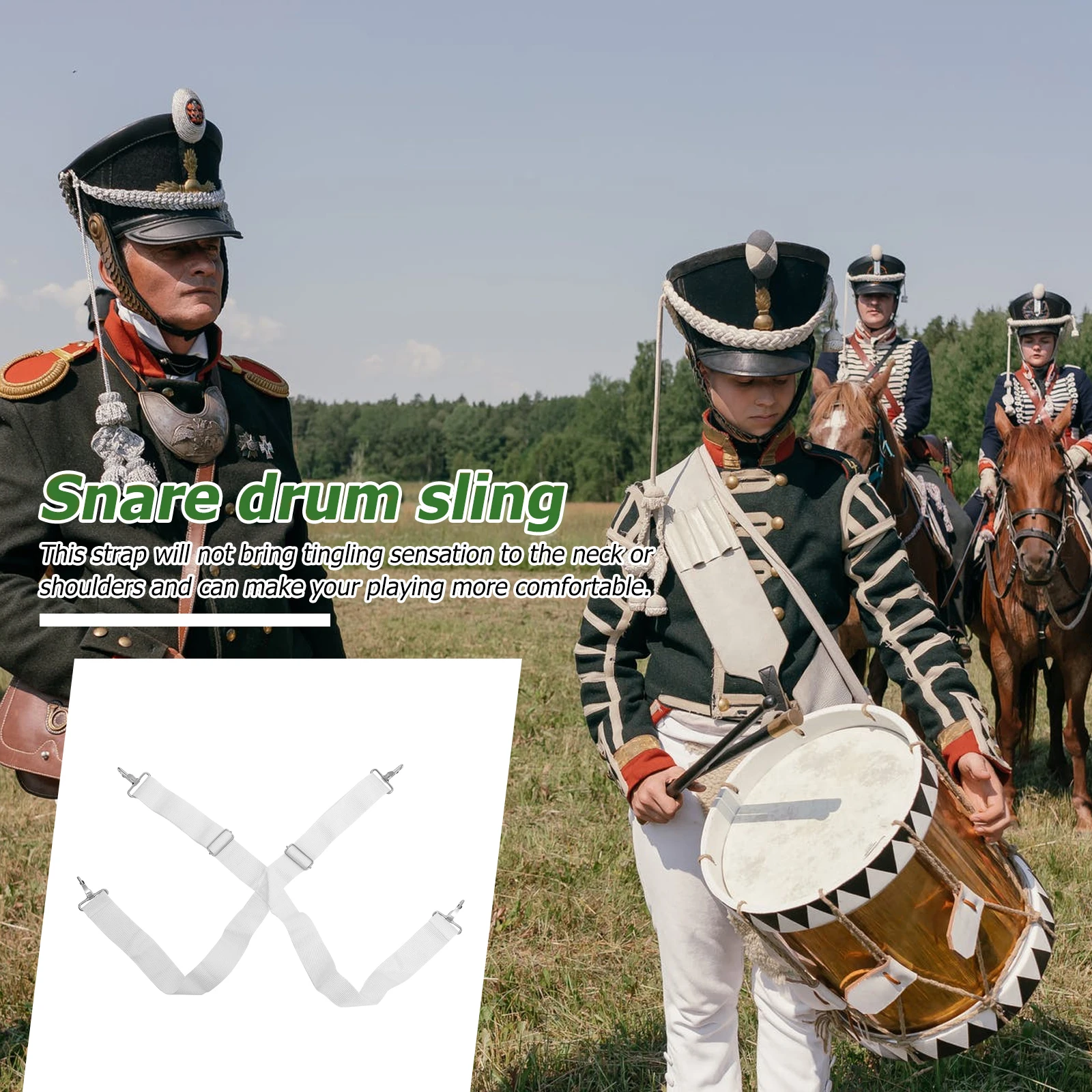 

Snare Drum Strap Double Shoulder Instrument Adjustable Straps Drumbelt Percussion Sling Bass Accessories Harness