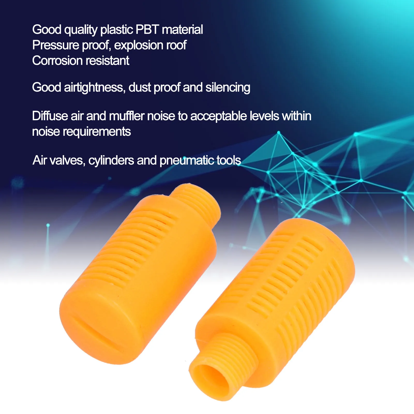 

Compressor Fitting Exhaust Muffler Plastic Pneumatic Muffler Air Line Control Exhaust Compressor Fitting Orange Muffler