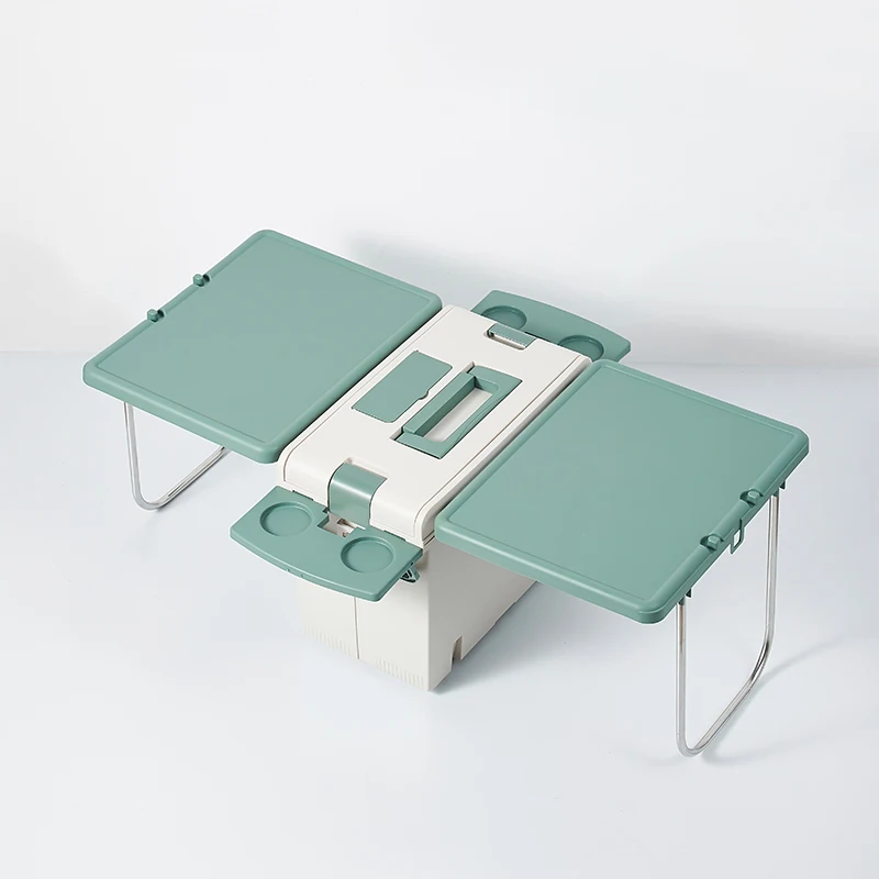 Outdoor Excursion Insulation Box to Keep Cold Convenient Foldable Picnic Tables and Chairs Ice Bucket Hard Cooler Box