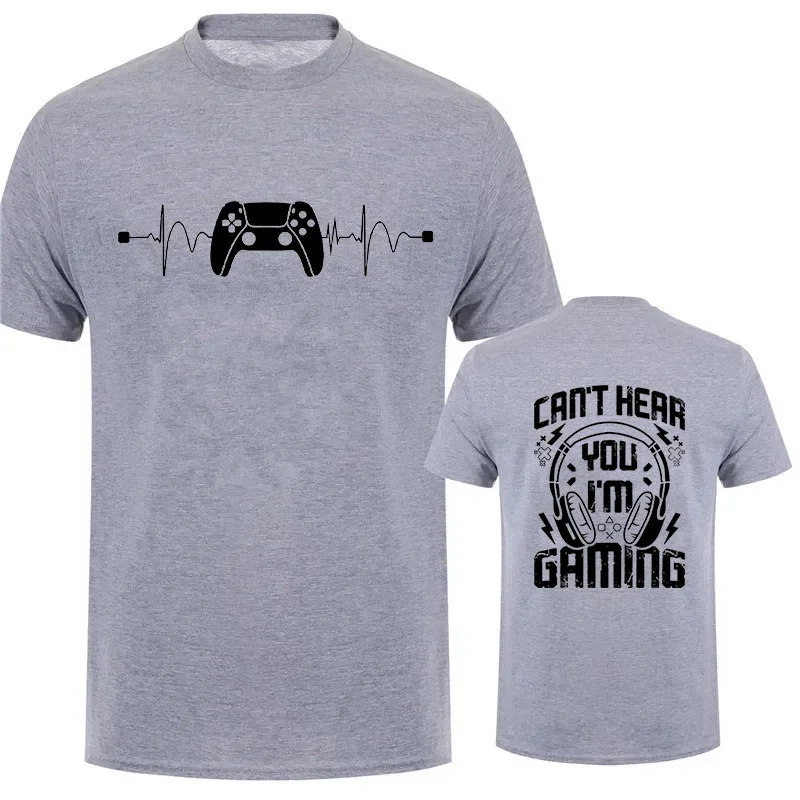 Men T-Shirts Can't Hear You I'm Gaming Funny Video Gamer Humor Joke for Unisex T-Shirt Video Game Shirt Short Sleeve Tee Top