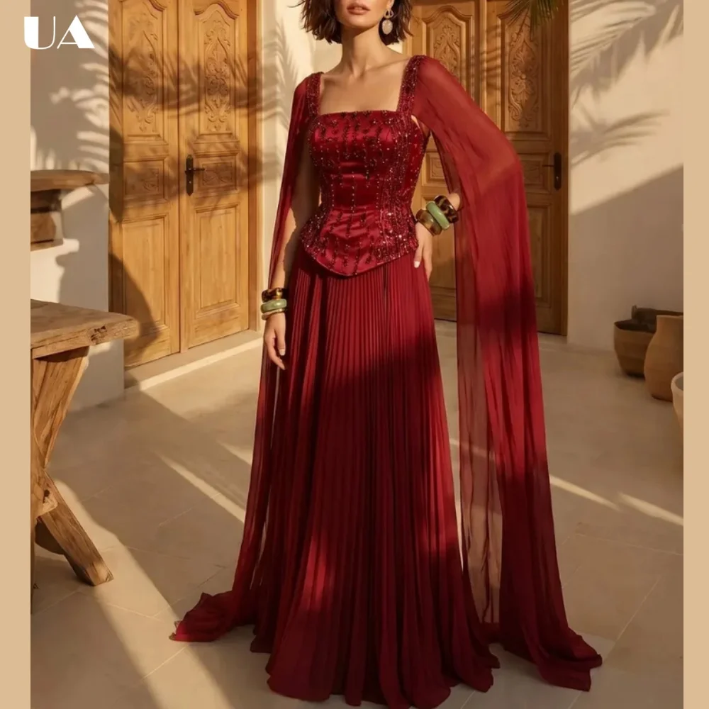 ULBYANRY Customized Luxury Beading Prom Dress Exquisite Slim Fit Christmas Party Dress Woman Floor-length New Years Eve Dress