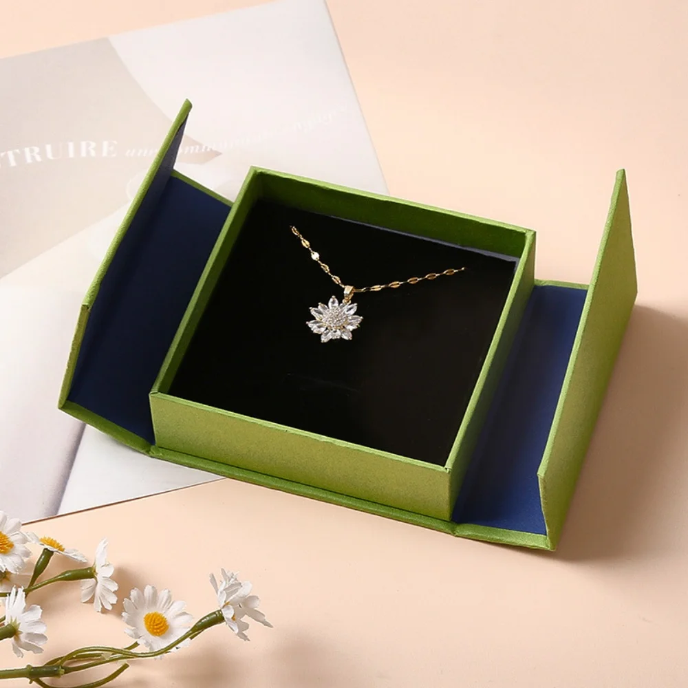 

Paper Jewelry Box Jewelry Storage Box Flip Cover Jewelry Box Multifunctional For Travel Use Home Use Gift Packaging