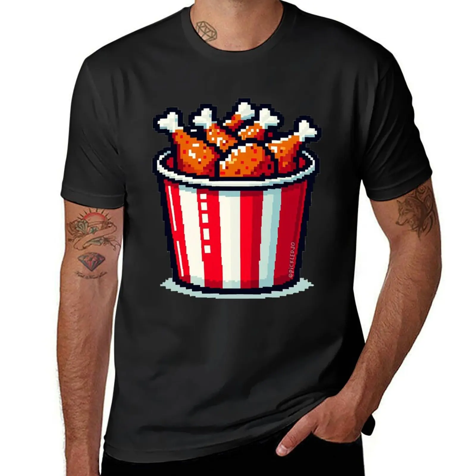 

Bucket of chicken - Pixel Art T-Shirt boys whites graphics anime men t shirt