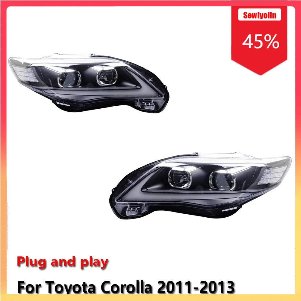 

Car LED Headlight Automobile Parts For Toyota Corolla 2011-2013 Fog DRL Brake Turn Signal Lamp Plug and Play