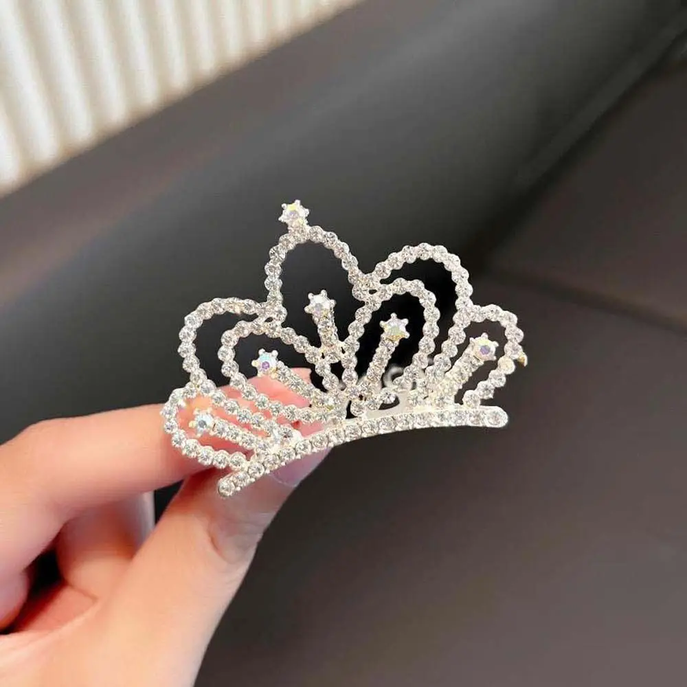 Pearl Crystal Crown Hair Comb Butterfly Flower Children Tiara Headband Wedding Jewelry Korean Style Rhinestone Hairpins Daily