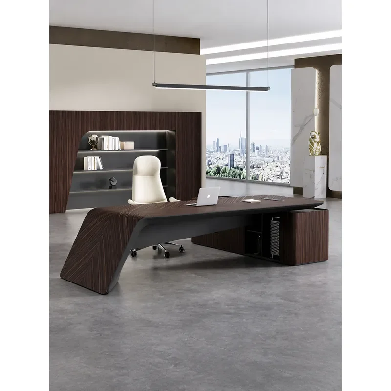 Modern Executive Desk and Chair Set Simple High End Office Furniture for Manager Leader Single Workstation with Comfortable