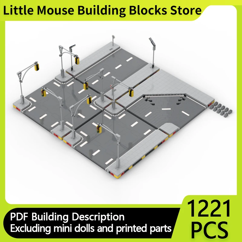 

Модель City Street View MOC, строительные кирпичи, дорожные тарелки, набор модульных технологий, подарки, праздник, сборка, детские игрушки, костюм