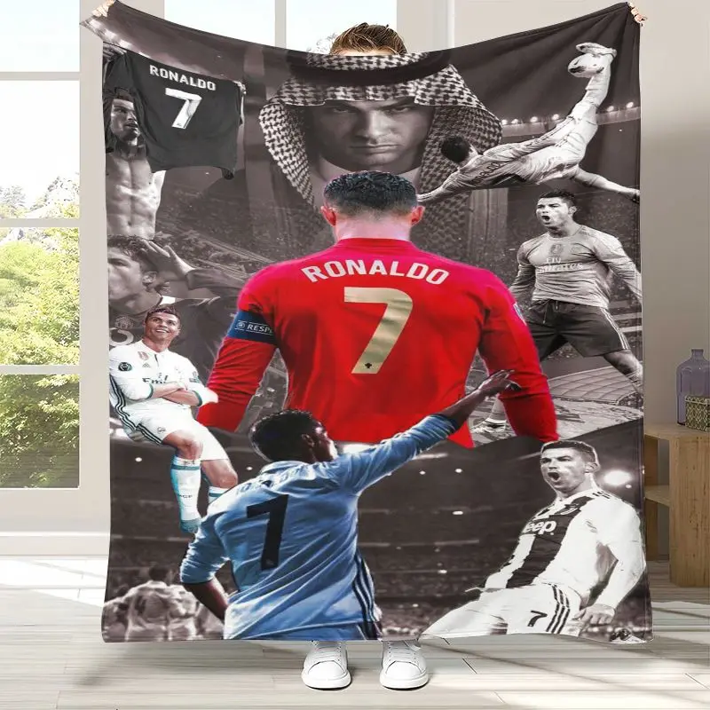 Goat CR7 R-Ronaldo Football Star Flannel Blanket,Ultra Soft Warm Plush Throw for Home Bedroom Bed Sofa Cover Office Picnic gift