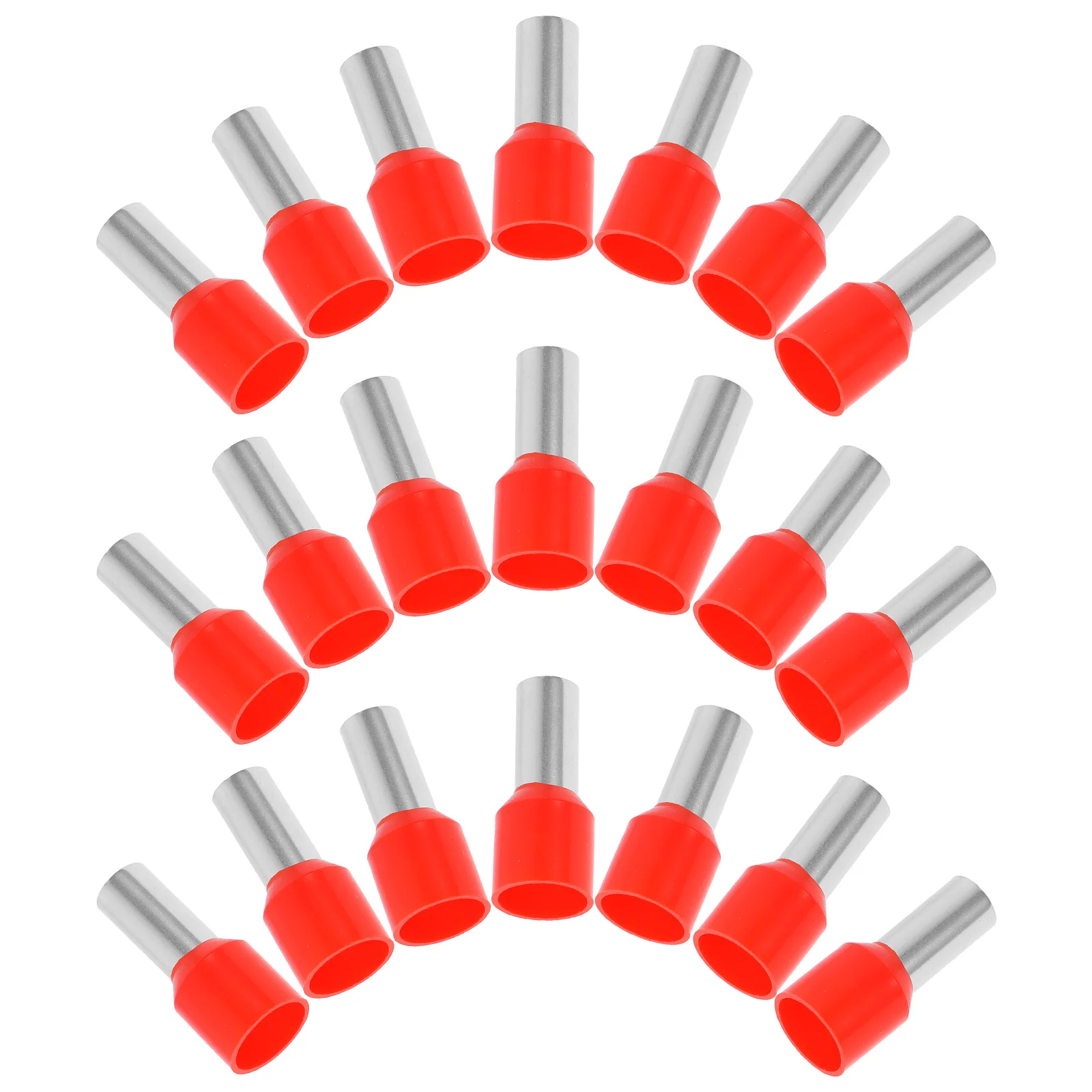 

100pcs Terminal Wiring Ferrule Kit Red Non-Insulated Stainless Steel Electrical Connectors Crimp Terminals Wire