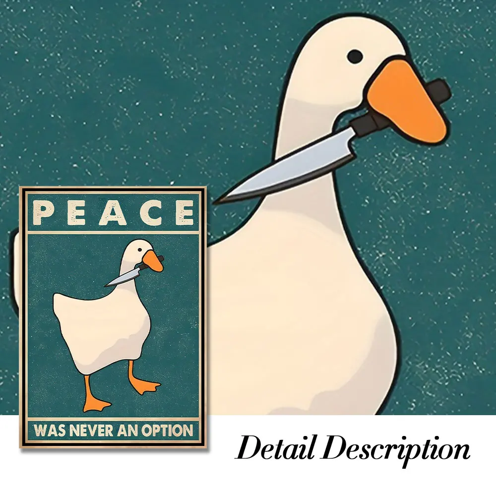 مضحك أوزة جدار الفن يطبع ، قماش اللوحة ، المشارك ، الكلاسيكية يقتبس السلام لم يكن خيارا ، صورة لغرفة المعيشة ، ديكور المنزل #6