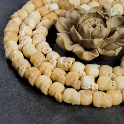 Full Blood Camel Bone Carving Old Materials Skull Head Buddha Beads Female Men Shri Chitipati Rosary Bracelet